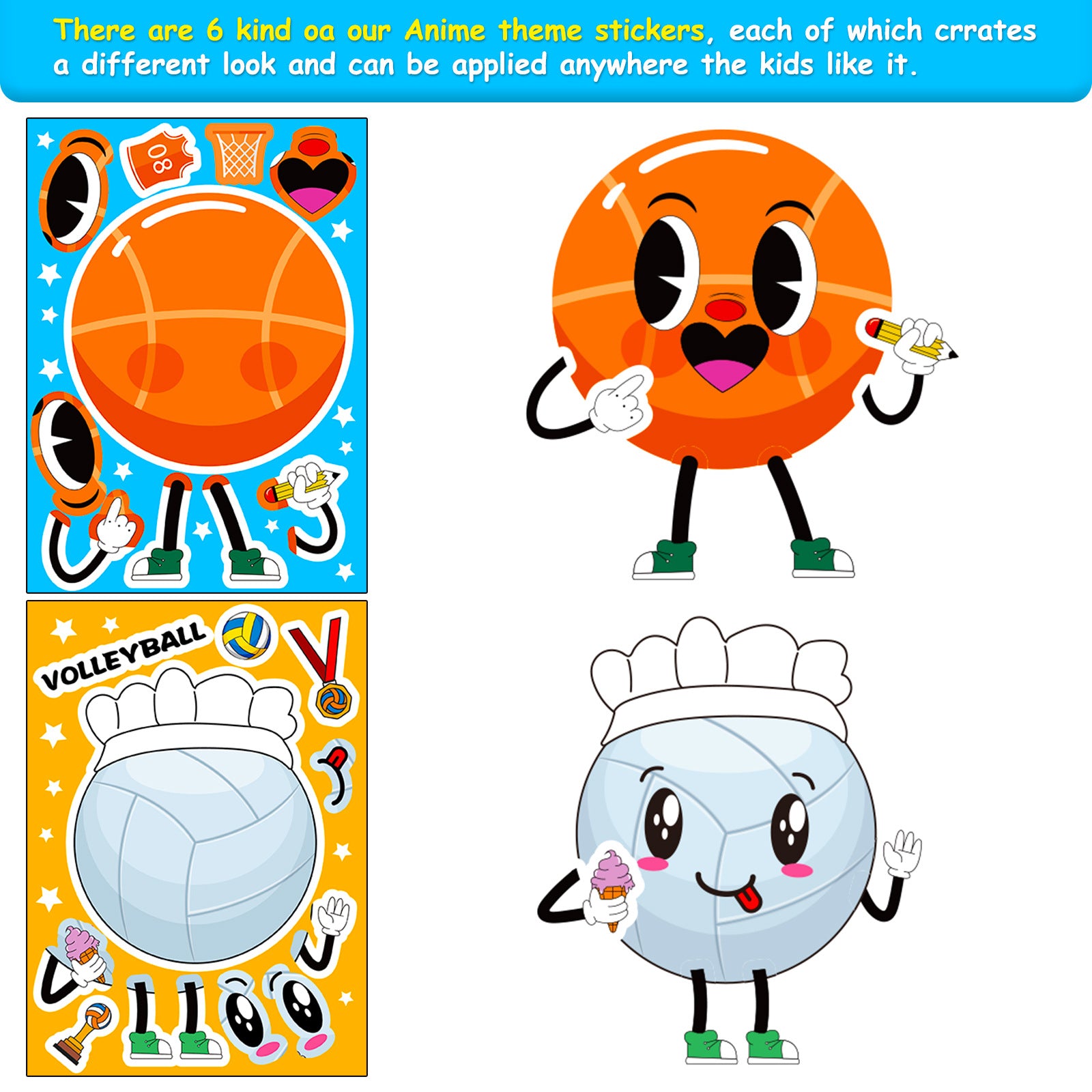 Wholesale of Various Ball Games and Children's Puzzle Face Changing Stickers